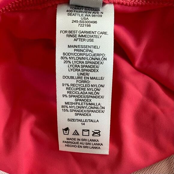 Tommy Bahama Pink High Neck Backless Padded One Piece Swimsuit NWT Size 14/Large - Picture 6 of 7